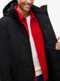 Black Performance Tech Hooded Padded Parka  Men