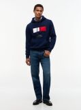 Blue Flag Embroidery Logo Fleece Hoody  Men