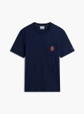 Μπλε Βαμβακερό T-Shirt Με Τσέπη Και Οικόσημο  Άνδρες