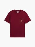 Κόκκινο Βαμβακερό T-Shirt Με Τσέπη Και Οικόσημο  Άνδρες