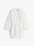 Beige Essential Quilted Jacquard Jersey Robe  Women
