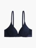 Blue Leopard Lace Plunge Push-Up Bra  Women