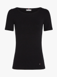 Μαύρο Slim T-Shirt Με Ριμπ Ύφανση  Γυναίκες