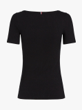 Μαύρο Slim T-Shirt Με Ριμπ Ύφανση  Γυναίκες