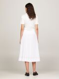 White Pleated Flared Midi Skirt  Women