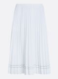 White Pleated Flared Midi Skirt  Women
