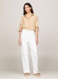 Beige Linen Patch Pocket Relaxed Fit Shirt  Women