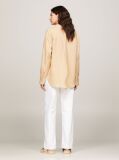 Beige Linen Patch Pocket Relaxed Fit Shirt  Women