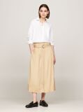 Beige Belted Utility Midi Skirt  Women