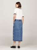 Denim High Rise Slim Denim Midi Skirt  Women