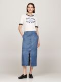 Denim High Rise Slim Denim Midi Skirt  Women