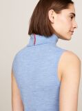 Blue Merino Wool Turtleneck Sleeveless Jumper  Women