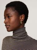Multi Metallic Stripe Roll Neck Slim Jumper  Women