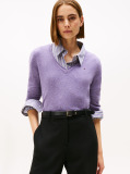 Purple Pure Wool V-Neck Jumper  Women