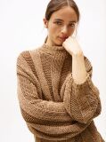 Καφέ Oversized Πουλόβερ Με Λαιμόκοψη Mock  Γυναίκες