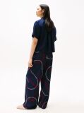 Blue Relaxed Fit Short Sleeve Linen Shirt  Women