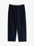 Blue Tapered Leg Low Rise Cropped Trousers  Women