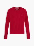 Red Fine Cable Knit Jumper  Women