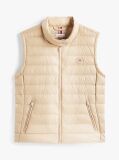 Beige Ultra Light Down Mock Neck Gilet  Women
