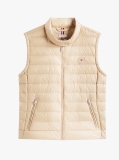 Beige Ultra Light Down Mock Neck Gilet  Women