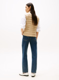 Beige Ultra Light Down Mock Neck Gilet  Women