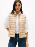 Beige Ultra Light Down Mock Neck Gilet  Women