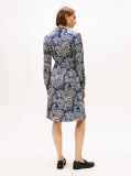 Multi Relaxed Long Sleeve Mini Wrap Dress  Women