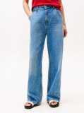 Blue Mid Rise Loose Wide Leg Jeans  Women