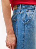 Blue Mid Rise Loose Wide Leg Jeans  Women