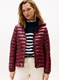 Red Water Repellent Padded Packable Slim Jacket  Women