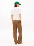 Beige Regular Fit Pique Zip Polo Shirt  Women