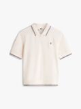 Beige Regular Fit Pique Zip Polo Shirt  Women