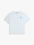 Μπλε T-Shirt Με Κλασική Λαιμόκοψη Και Κεντητό Λογότυπο  Γυναίκες
