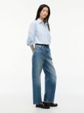 Blue Quinn Mid Rise Barrel Faded Jeans  Women