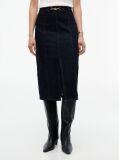 Μπλε Denim Midi Φούστα Σε Slim Γραμμή  Γυναίκες