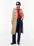 Beige Buckle Belt Double Breasted Trench Coat  Women