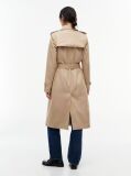 Beige Buckle Belt Double Breasted Trench Coat  Women