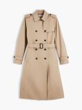 Beige Buckle Belt Double Breasted Trench Coat  Women