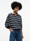 Multi Rugby Stripe Relaxed Polo Sweatshirt  Women
