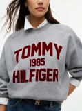 Γκρι Oversized Φούτερ Με Varsity Λογότυπο   Γυναίκες