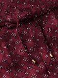 Red Jacquard Scarf Print Relaxed Straight Trousers  Women