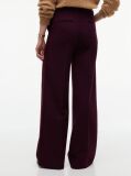Red Straight Wide Leg Tuxedo Trousers  Women