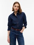 Μπλε Άνετο Denim Πουκάμισο Με Κεντητό Λογότυπο  Γυναίκες