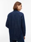 Μπλε Άνετο Denim Πουκάμισο Με Κεντητό Λογότυπο  Γυναίκες