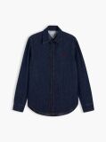 Μπλε Άνετο Denim Πουκάμισο Με Κεντητό Λογότυπο  Γυναίκες