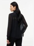 Black Regular Fit Crinkle Georgette Bow Blouse  Women
