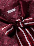 Red Regular Fit Tie Neck Jacquard Shirt  Women