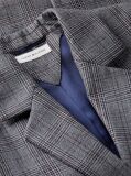 Grey Wool Blend Check Single Breasted Blazer  Women