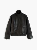 Καφέ Δερμάτινο Τζάκετ Bomber   Γυναίκες