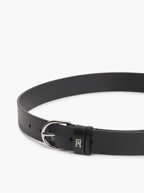 Black Essential Adjustable Leather Belt  Women